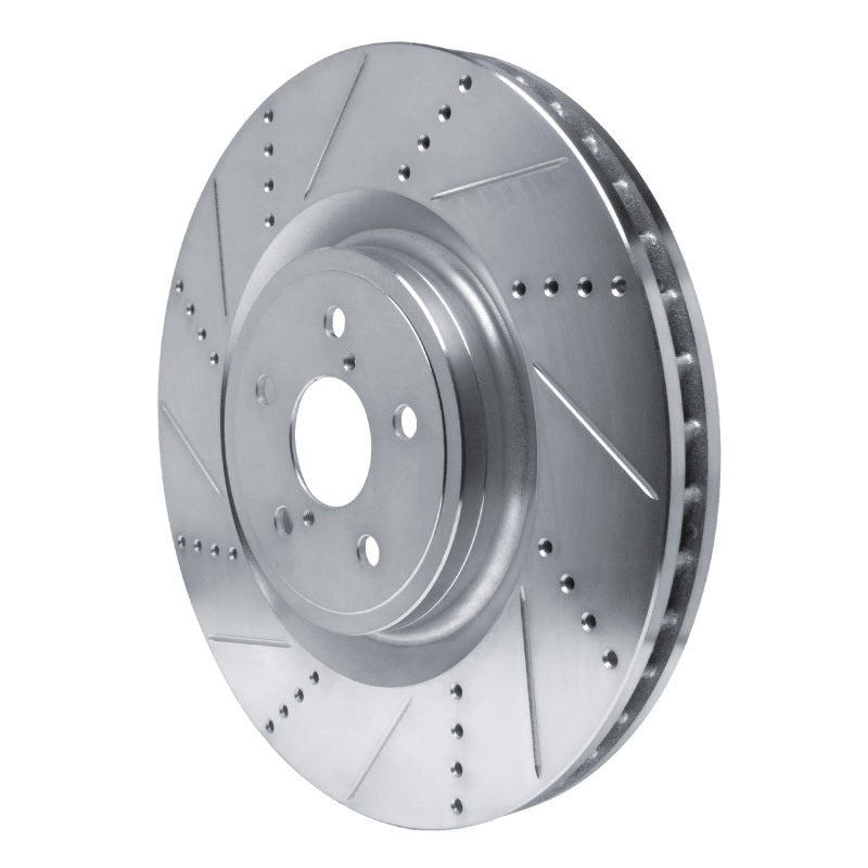 R1 Concepts R1 15-22 Lexus RC F Left Front Drilled & Slotted Silver Brake Rotor