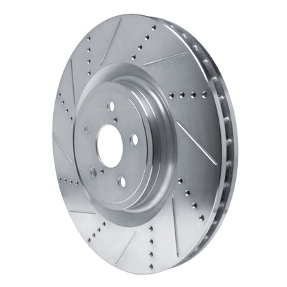 R1 Concepts R1 15-22 Lexus RC F Left Front Drilled & Slotted Silver Brake Rotor