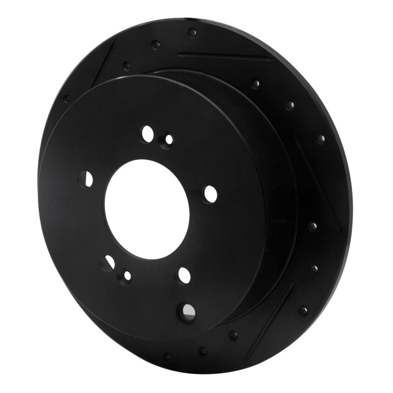 R1 Concepts R1 01-16 Hyundai Santa Fe Rear Left Drilled & Slotted Black Brake Rotor