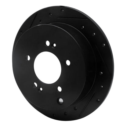 R1 Concepts R1 01-16 Hyundai Santa Fe Rear Left Drilled & Slotted Black Brake Rotor