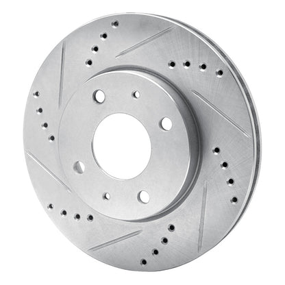 R1 Concepts R1 04-04 Mitsubishi Lancer Front Left Drilled & Slotted Silver Brake Rotor