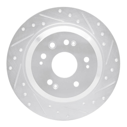 R1 Concepts R1 10-15 Honda Crosstour Rear Right Drilled & Slotted Silver Brake Rotor
