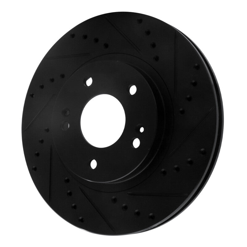 R1 Concepts R1 01-06 Hyundai Santa Fe Front Right Drilled & Slotted Black Brake Rotor