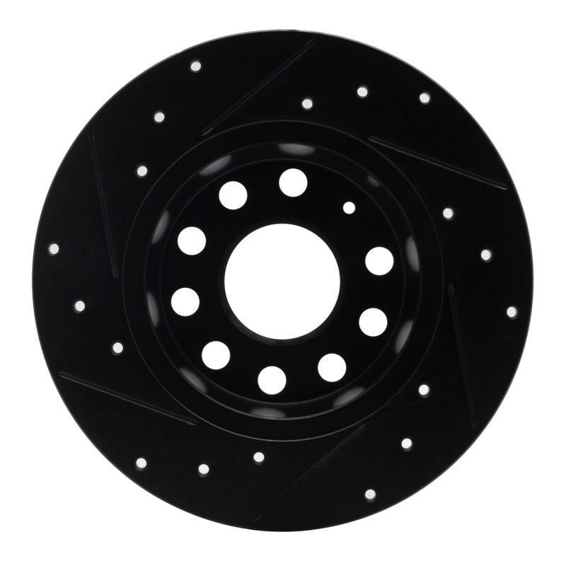 R1 Concepts R1 05-25 Audi A3 Sportback E-Tron Rear Right Drilled & Slotted Black Brake Rotor