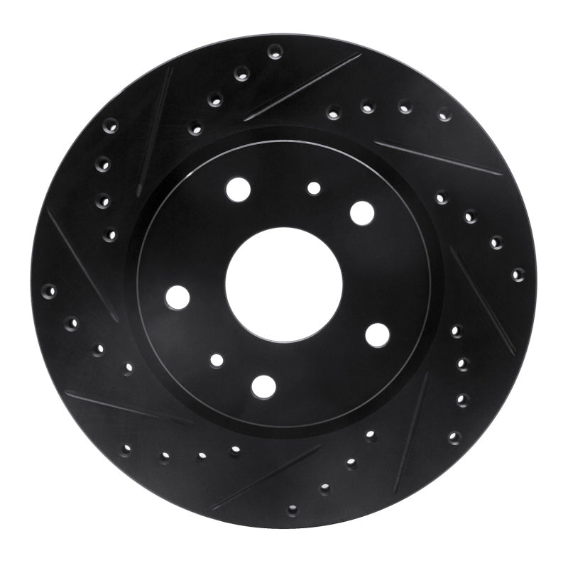 R1 Concepts R1 07-19 Suzuki SX4 Front Left Drilled & Slotted Black Brake Rotor