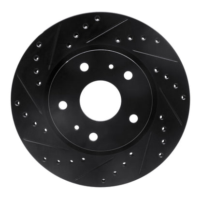 R1 Concepts R1 07-19 Suzuki SX4 Front Left Drilled & Slotted Black Brake Rotor