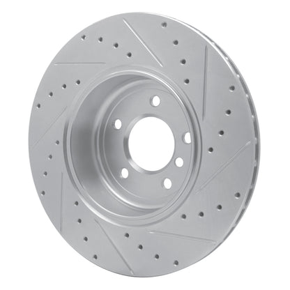 R1 Concepts R1 04-10 BMW 545I Rear Left Drilled & Slotted Silver Brake Rotor