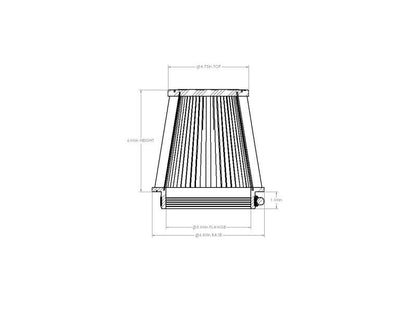 aFe POWER Universal Clamp-On Air Filter w/ D2 Dura-Dry Media - 5in F x 6.5in B x 4.75in T x 6in H