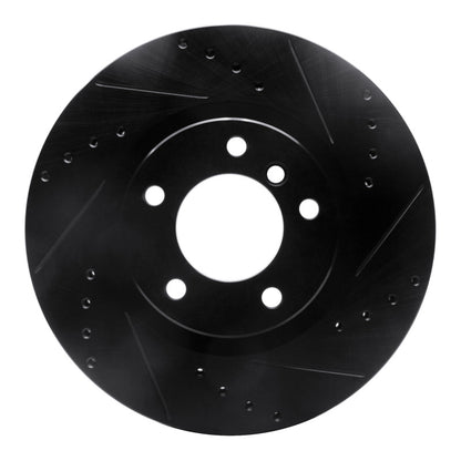 R1 Concepts R1 95-02 BMW M3 Left Front Drilled & Slotted Black Brake Rotor