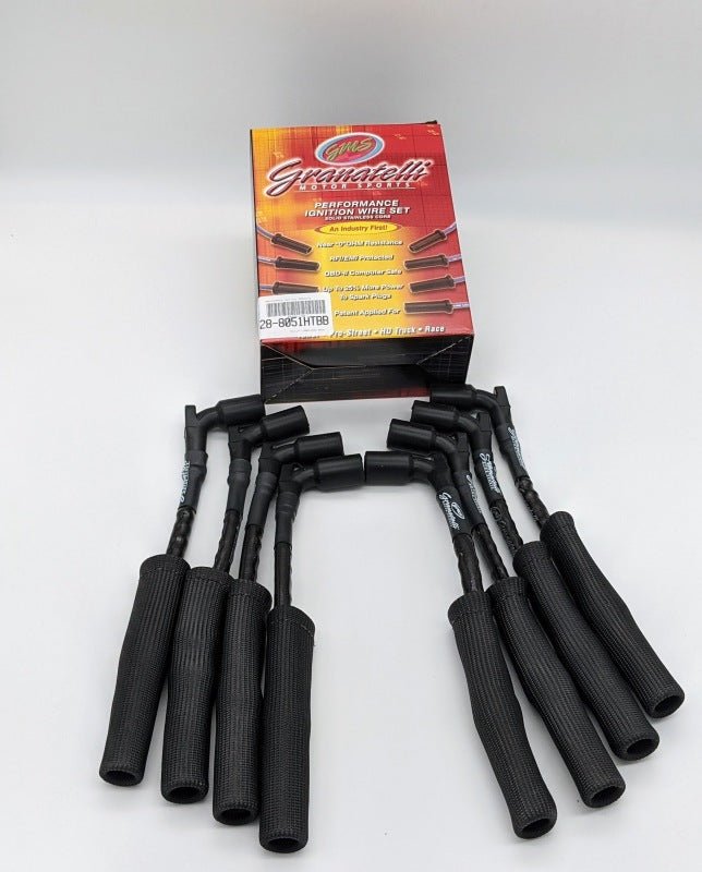 Granatelli Motor Sports Granatelli 20-23 GM LT2 6.2L Hi-Perf Coil-Near-Plug Wire Connector Kit w/Blk Jacket/Blk Sleeve