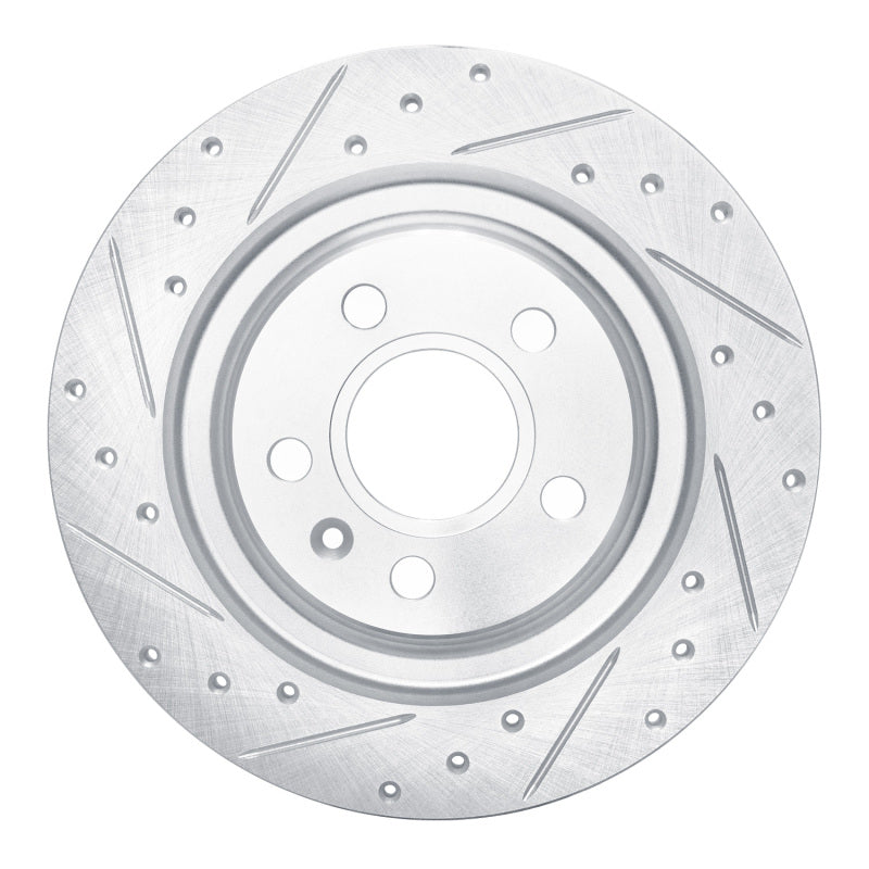 R1 Concepts R1 19-25 Volvo XC40 Rear Left Drilled & Slotted Silver Brake Rotor