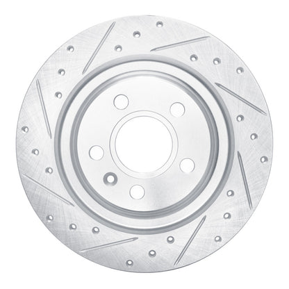 R1 Concepts R1 19-25 Volvo XC40 Rear Left Drilled & Slotted Silver Brake Rotor