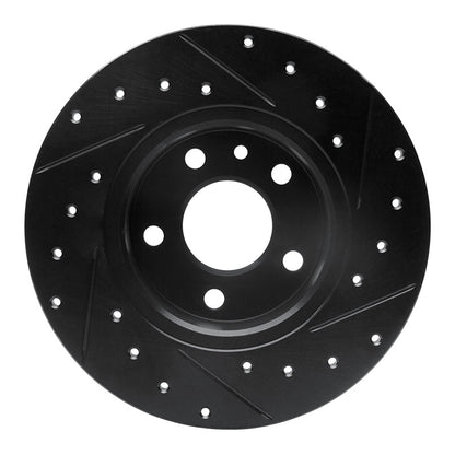 R1 Concepts R1 91-95 Alfa Romeo 164 Rear Left Drilled & Slotted Black Brake Rotor