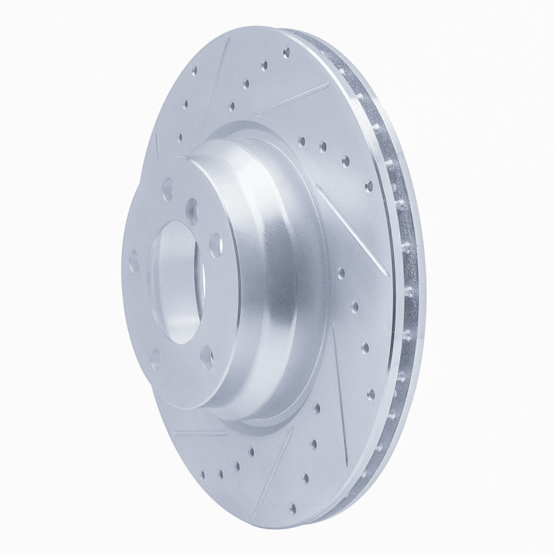 R1 Concepts R1 06-12 BMW 330XI Front Left Drilled & Slotted Silver Brake Rotor