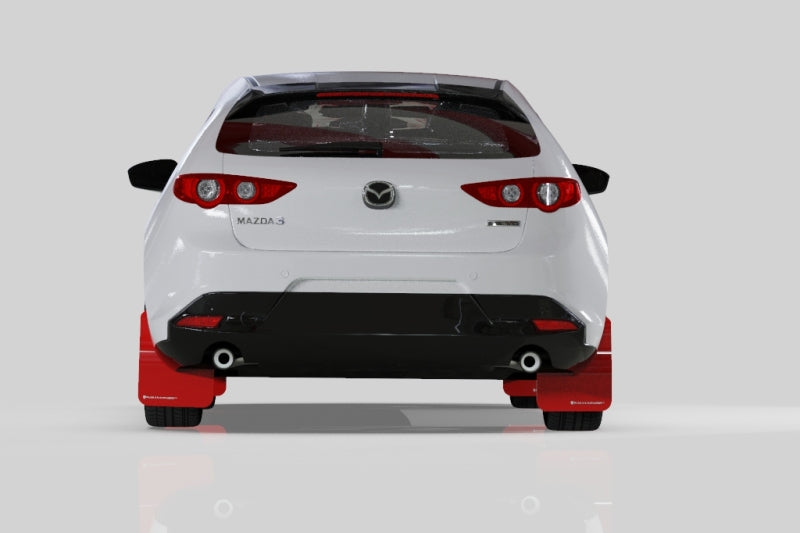 Rally Armor 19-26 Mazda3 Hatchback Black UR Mud Flap w/White Logo