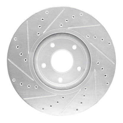 R1 Concepts R1 07-17 Nissan Juke Front Right Drilled & Slotted Silver Brake Rotor
