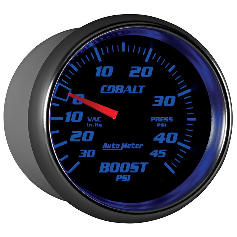 AutoMeter Gauge Vac/Boost 2-5/8in. 30Inhg-45PSI Mechanical Cobalt