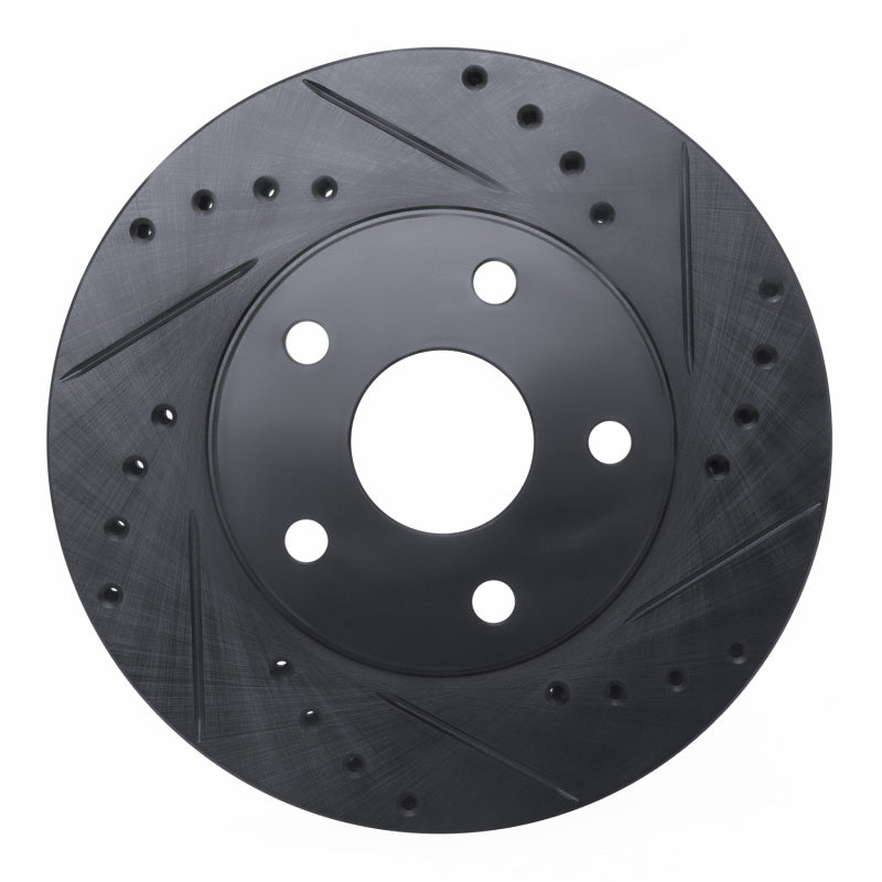 R1 Concepts R1 92-95 Toyota MR2 Front Right Drilled & Slotted Black Brake Rotor