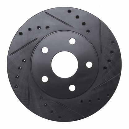 R1 Concepts R1 92-95 Toyota MR2 Front Right Drilled & Slotted Black Brake Rotor