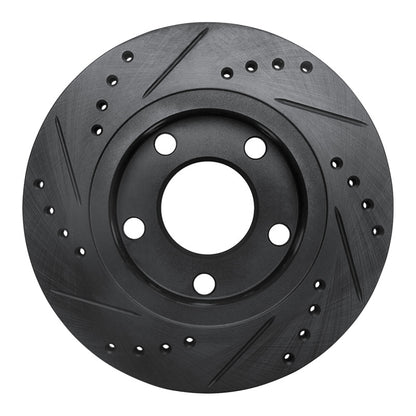 R1 Concepts R1 00-02 Audi S4 Rear Right Drilled & Slotted Black Brake Rotor