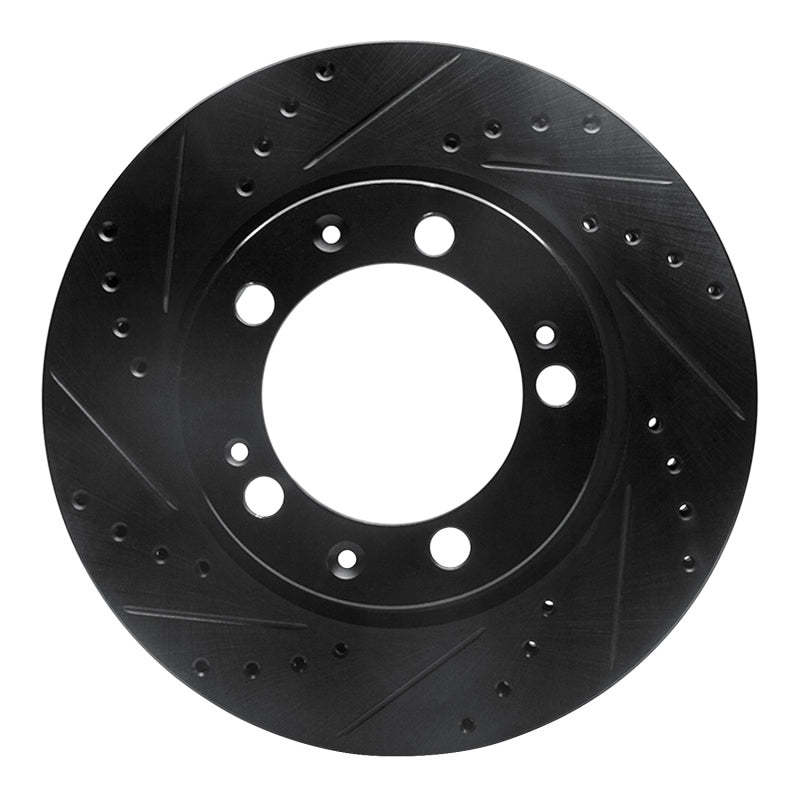 R1 Concepts R1 86-91 Porsche 928 Right Front Drilled & Slotted Black Brake Rotor