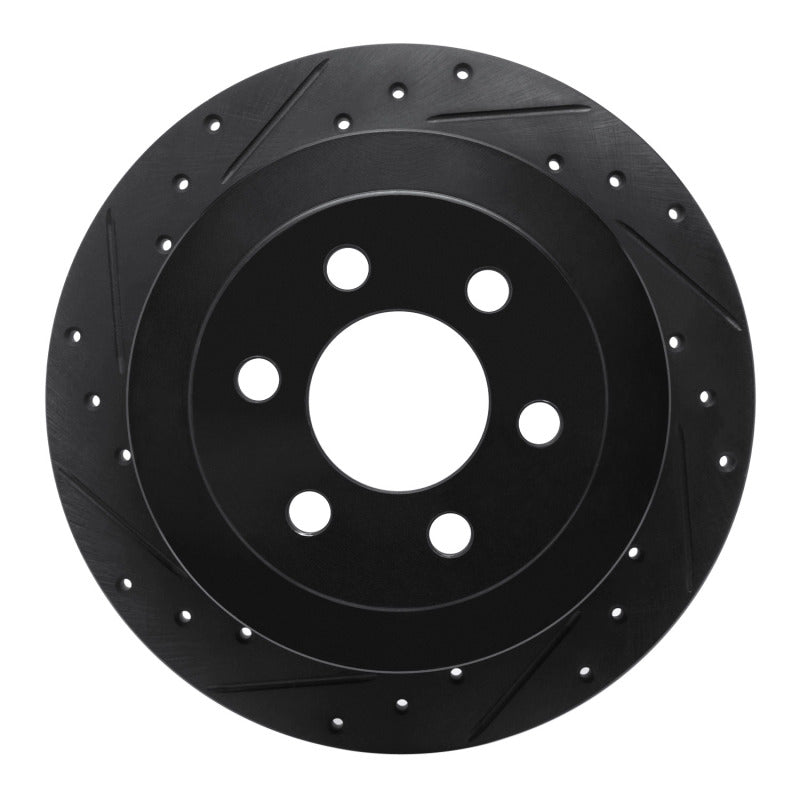 R1 Concepts R1 03-04 Dodge Dakota 4WD Rear Left Drilled & Slotted Black Brake Rotor