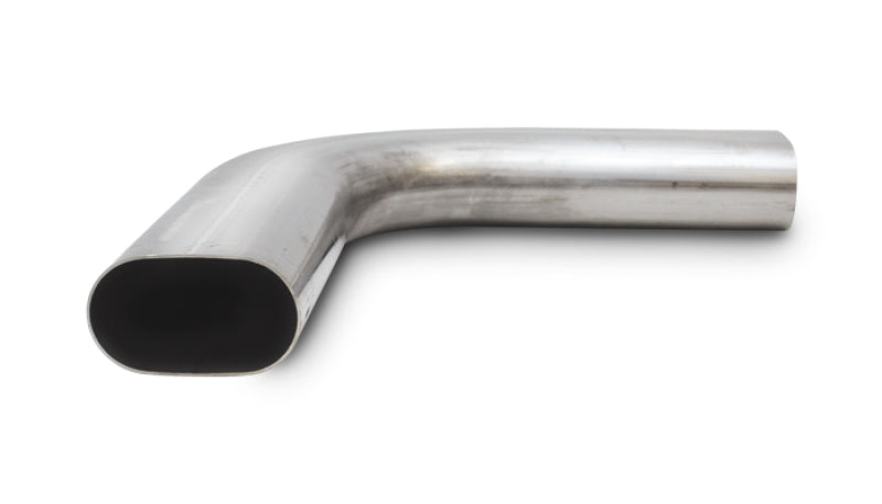 Vibrant 3.5in Oval (Nominal Size) T304 SS 90 deg Mandrel Bend 6in x 6in leg lengths