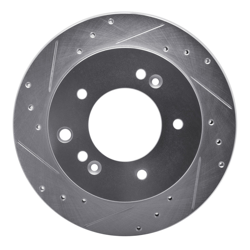 R1 Concepts R1 03-06 Kia SORENTO Rear Left Drilled & Slotted Silver Brake Rotor