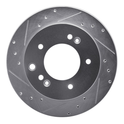 R1 Concepts R1 03-06 Kia SORENTO Rear Left Drilled & Slotted Silver Brake Rotor