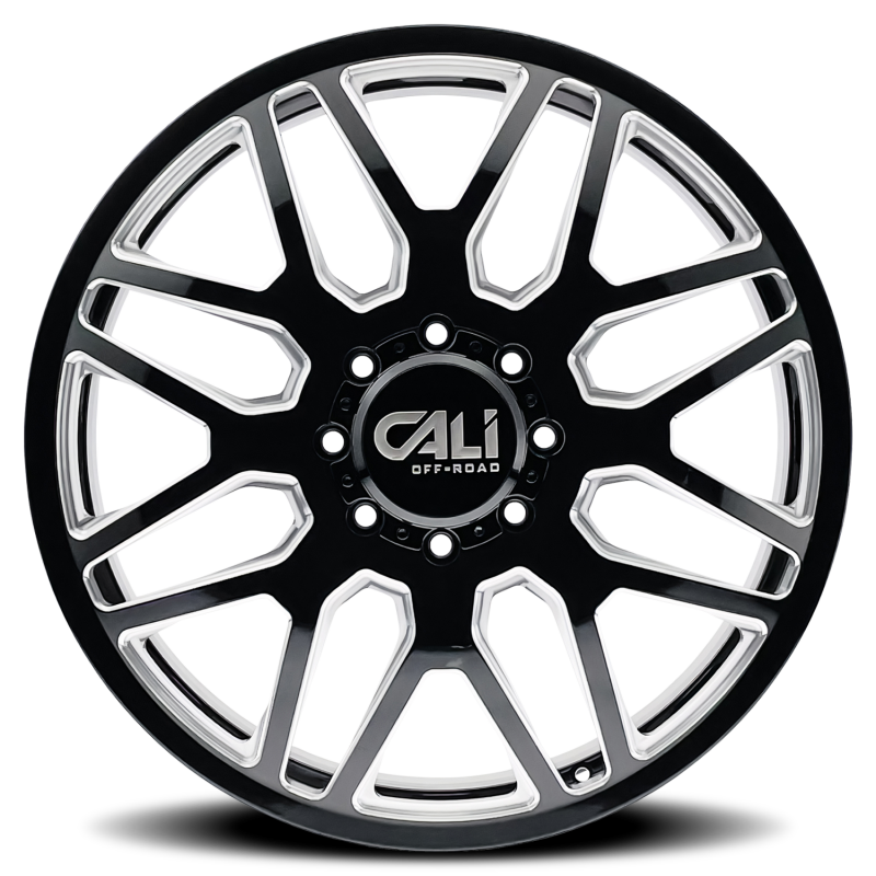 Cali Off-Road 9115D Invader Dually 22x8.25 / 8x210 BP / -192mm OS / 154.2mm Hub Gls Blk Mill Wheel