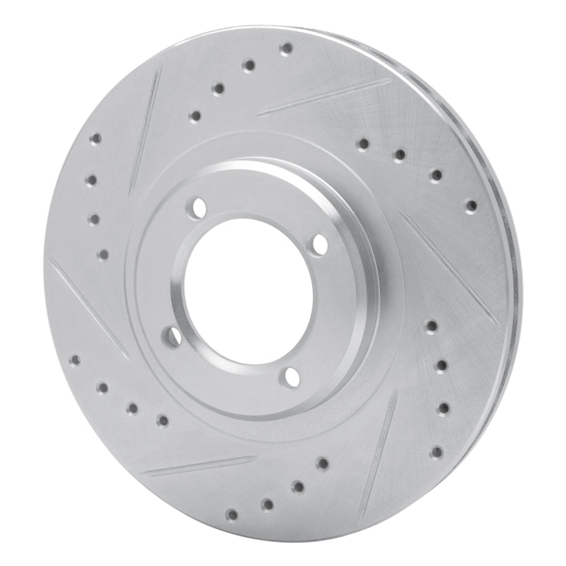 R1 Concepts R1 85-88 Toyota Cressida Front Left Drilled & Slotted Silver Brake Rotor