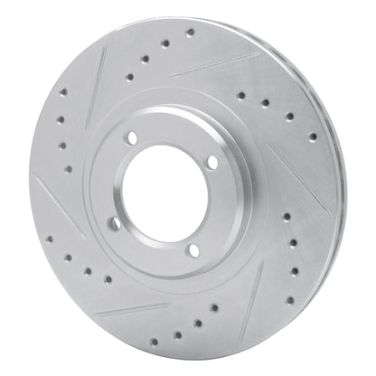 R1 Concepts R1 85-88 Toyota Cressida Front Left Drilled & Slotted Silver Brake Rotor