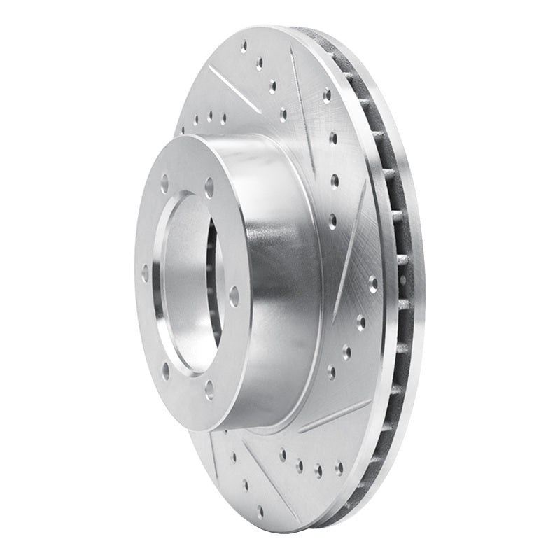 R1 Concepts R1 91-98 Toyota 4Runner Front Right Drilled & Slotted Silver Brake Rotor