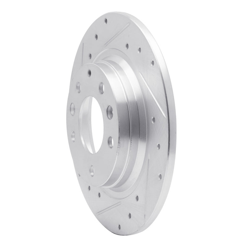 R1 Concepts R1 98-15 Ford Fusion Rear Left Drilled & Slotted Silver Brake Rotor