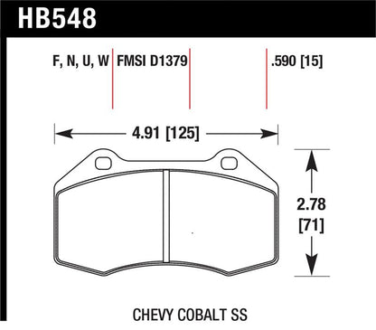 Hawk Performance Hawk Miata Brembo / Renault Clio / Cobalt SS HP+ Street Front Brake Pads