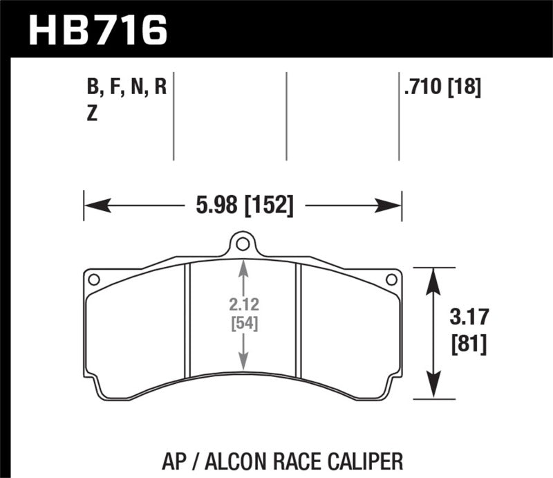 Hawk Performance Hawk AP Racing/Alcon Universal DTC-70 Race Brake Pads