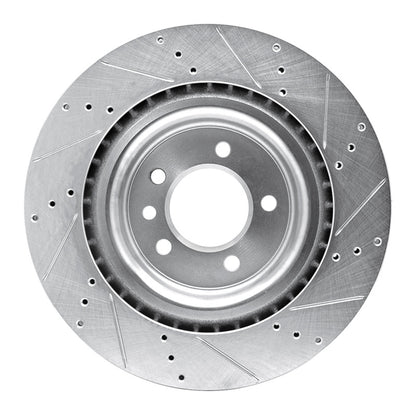 R1 Concepts R1 14-24 Land Rover Range Rover Rear Left Drilled & Slotted Silver Brake Rotor