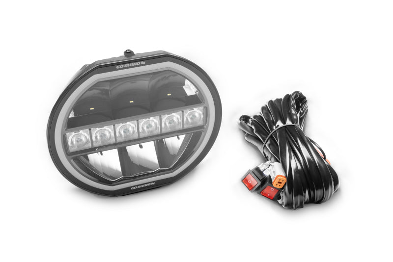Go Rhino Xplor Blackout Series Maxline LED Hi/Low Beam w/Multi DRL (Surface Mount) 9in. - Blk