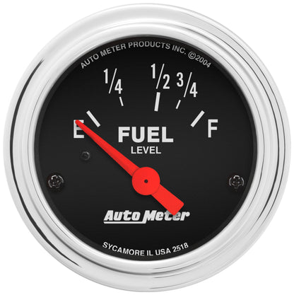 AutoMeter Gauge Fuel Level 2-1/16in. 16 Ohm(e) to 158 Ohm(f) Elec Traditional Chrome