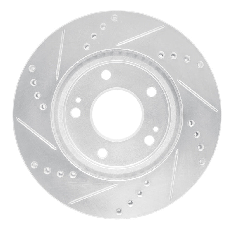 R1 Concepts R1 00-24 Chrysler SEBRING Front Right Drilled & Slotted Silver Brake Rotor