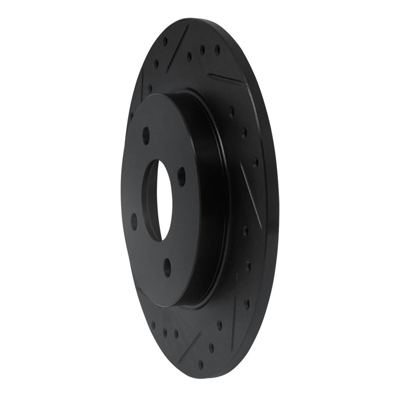 R1 Concepts R1 02-04 Ford Focus Rear Left Drilled & Slotted Black Brake Rotor
