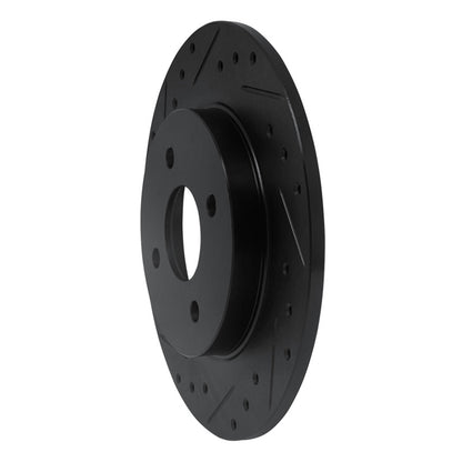 R1 Concepts R1 02-04 Ford Focus Rear Left Drilled & Slotted Black Brake Rotor