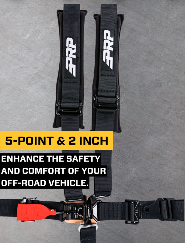 PRP Seats PRP 5.2 Harness with Shoulder Straps Sewn to Lap- Black