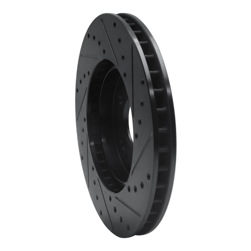 R1 Concepts R1 90-98 Mercedes-Benz 500E Front Left Drilled & Slotted Black Brake Rotor