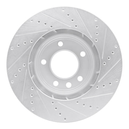 R1 Concepts R1 03-18 Porsche Cayenne Left Front Drilled & Slotted Silver Brake Rotor