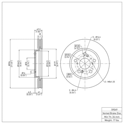 DFC 05-10 Honda Odyssey Front Brake Rotor