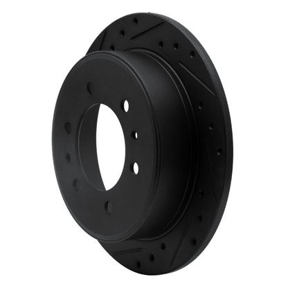 R1 Concepts R1 06-10 Hummer H3T Rear Left Drilled & Slotted Black Brake Rotor