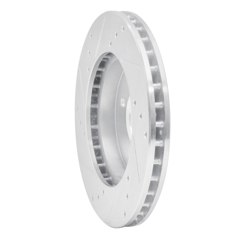 R1 Concepts R1 98-07 Mitsubishi Lancer Front Right Drilled & Slotted Silver Brake Rotor