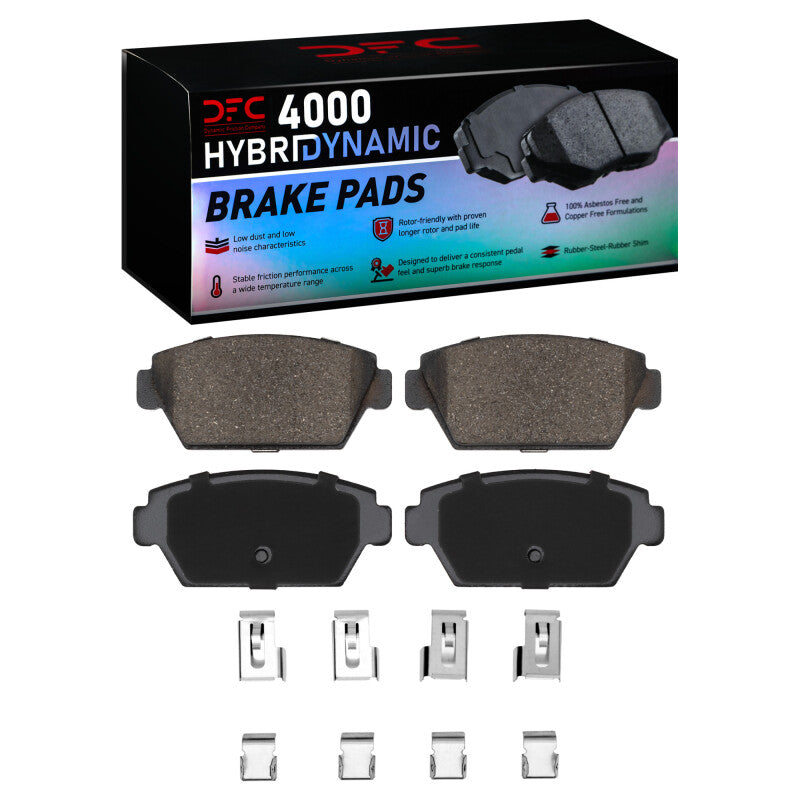 DFC 85-94 Dodge Colt Rear 4000 HybriDynamic Brake Pads and Hardware Kit