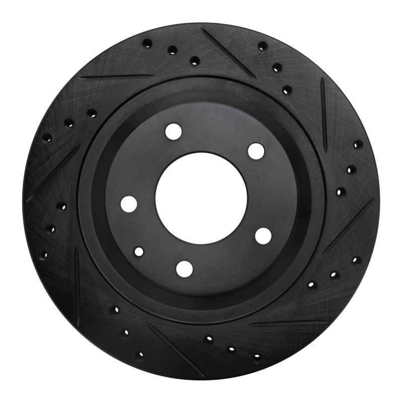 R1 Concepts R1 93-95 Mazda RX-7 Rear Right Drilled & Slotted Black Brake Rotor
